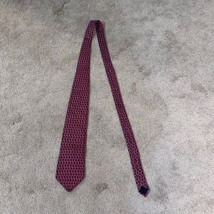 Vintage Brooks Brothers Tie Mens Red Geometric Printed Makers Silk Made In USA